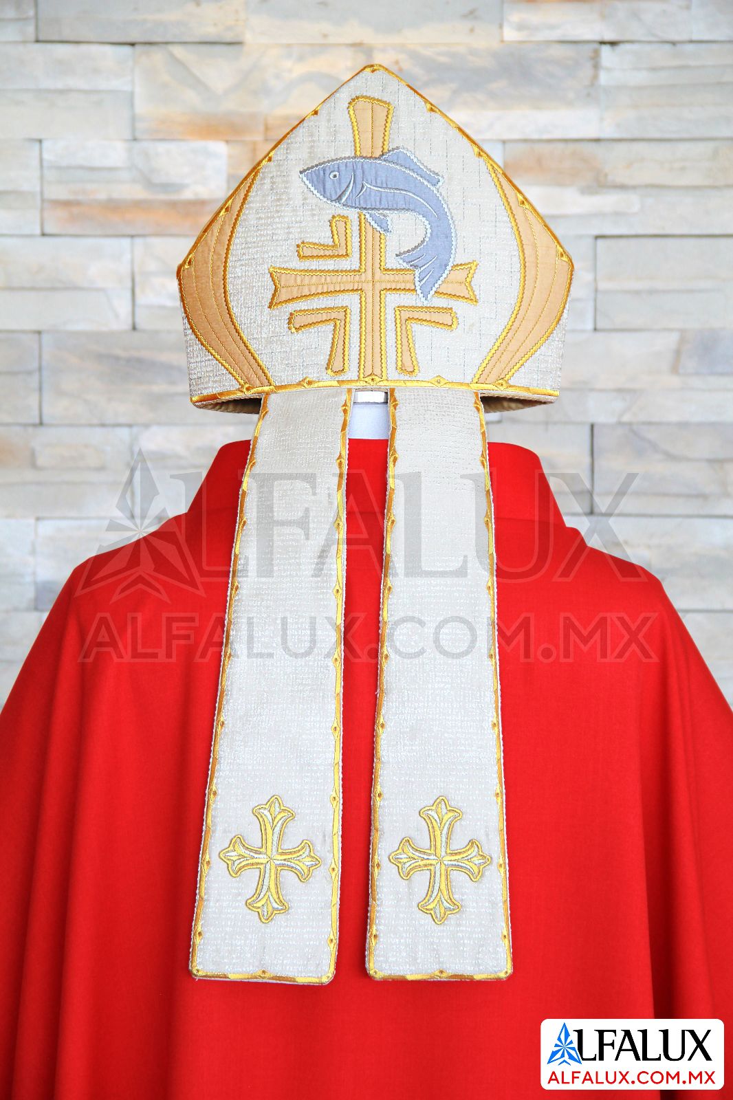 22 PECES  Casulla Alfalux Rojo Central Mitra 993 (5)